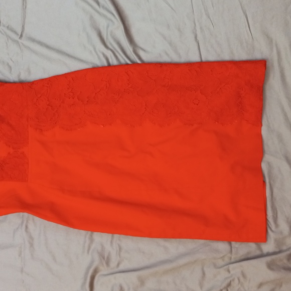 Karen Millen orange cotton stretch dress - Picture 2 of 9